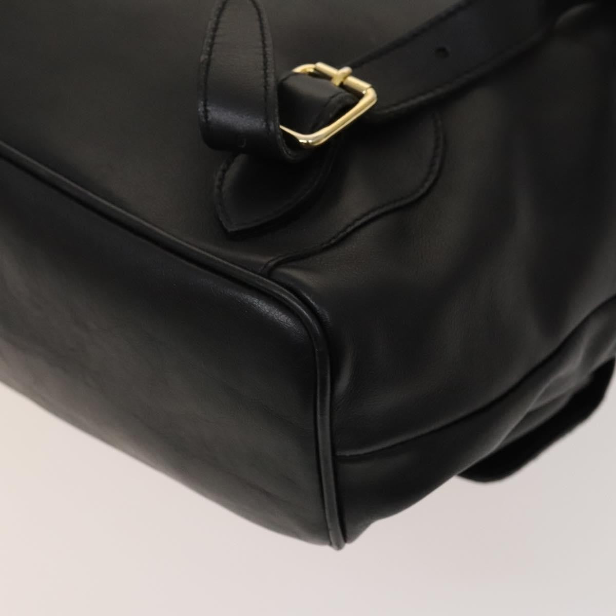 Gucci Vintage Bamboo Backpack Leather Black Leather Backpack Bag (Pre-Owned)