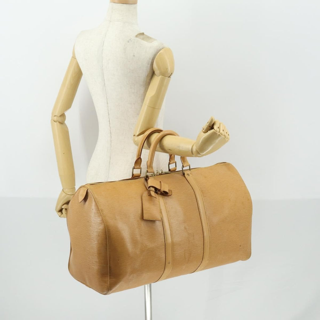 Louis Vuitton Keepall Bag Epi Leather Beige Leather Travel Bag Bag (Pre-Owned)
