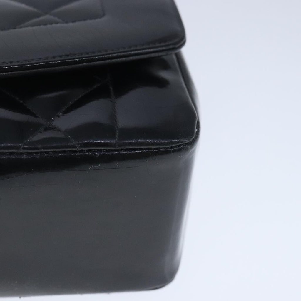 Chanel Vintage So Black Diana Flap Bag Quilted Patent Black Patent_Leather Shoulder Bag Bag (Pre-Owned)