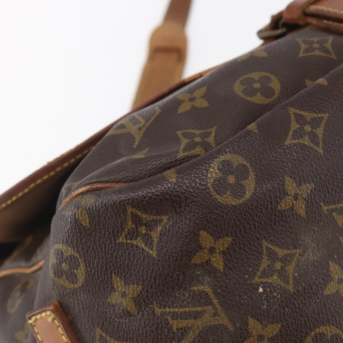 Louis Vuitton Saumur Handbag Monogram Canvas Brown Canvas Shoulder Bag Bag (Pre-Owned)
