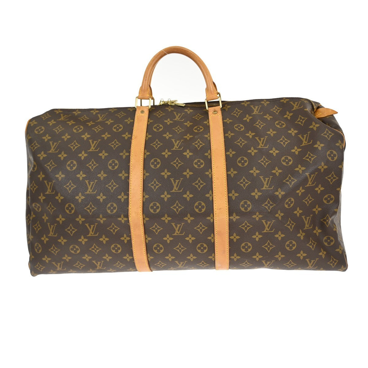 Louis Vuitton Keepall Bag Monogram Canvas Brown Canvas Travel Bag Bag (Pre-Owned)