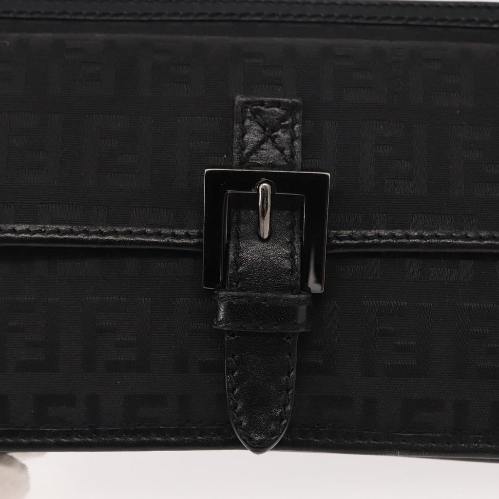 Fendi Ff Logo Pouch Canvas Black Canvas Clutche & Pouche Bag (Pre-Owned)