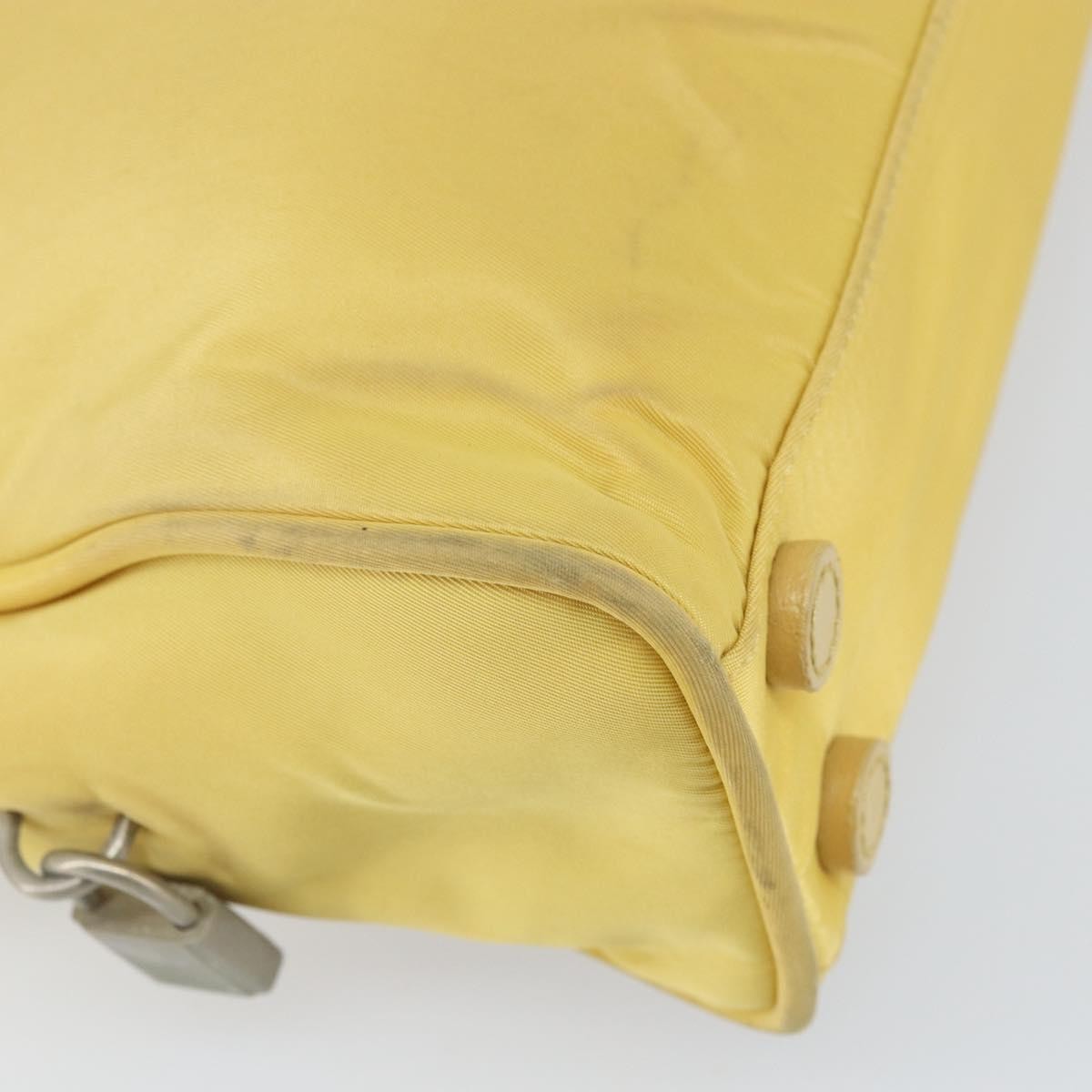 Prada Zip Around Tote Tessuto Yellow Nylon Handbag (Pre-Owned)