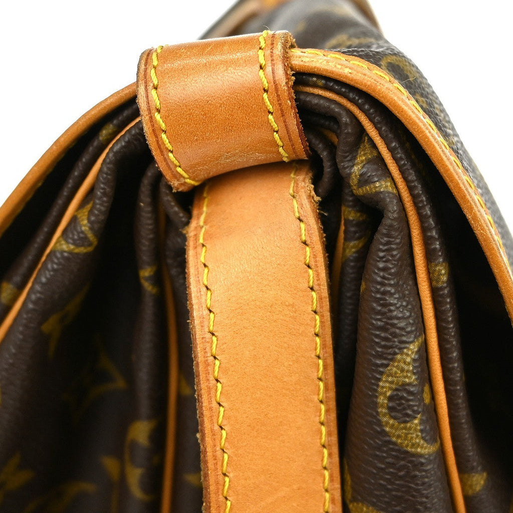 Louis Vuitton Saumur Handbag Monogram Canvas Brown Canvas Shoulder Bag Bag (Pre-Owned)