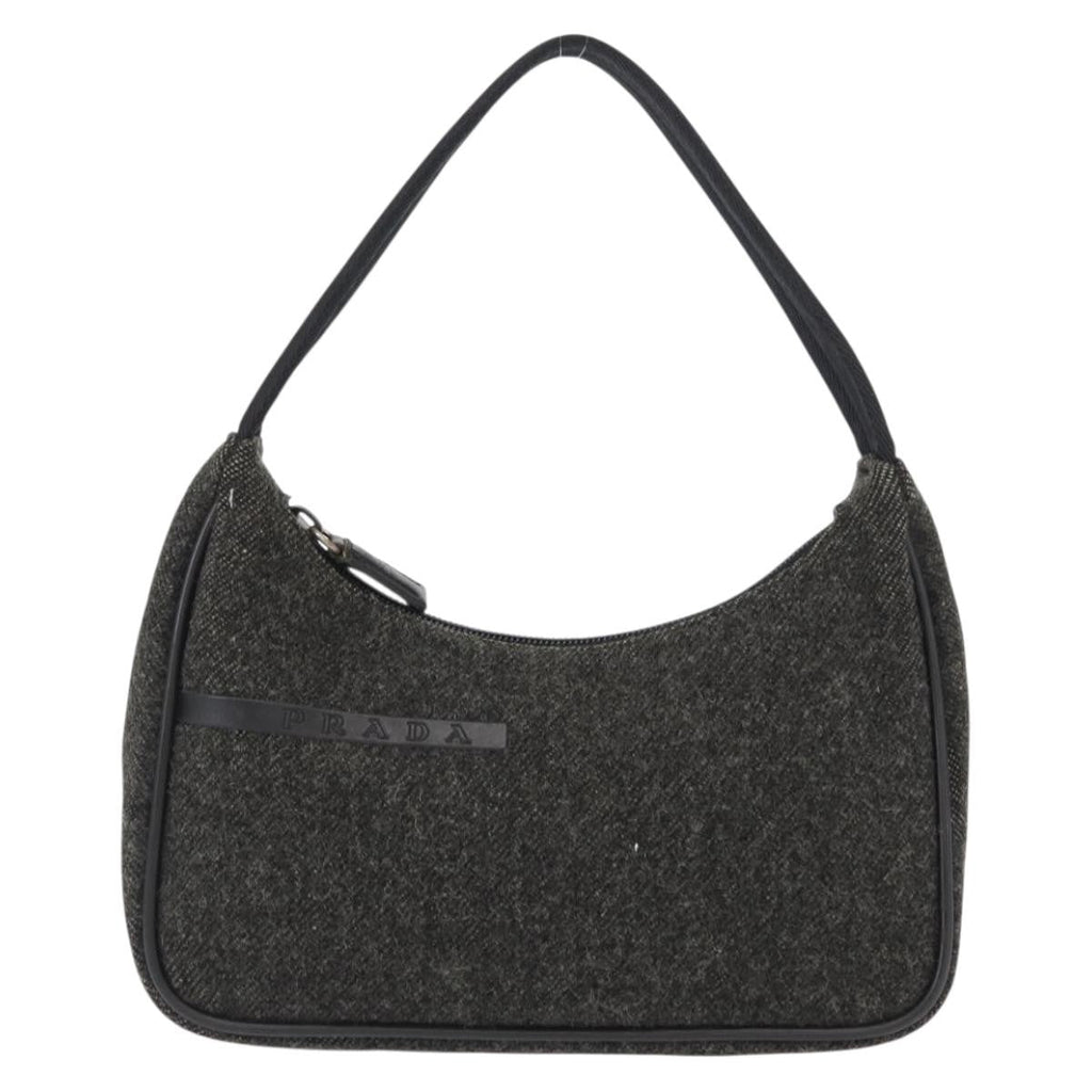 Prada Re-Edition 2000 Hobo Wool Gray Wool Handbag (Pre-Owned)