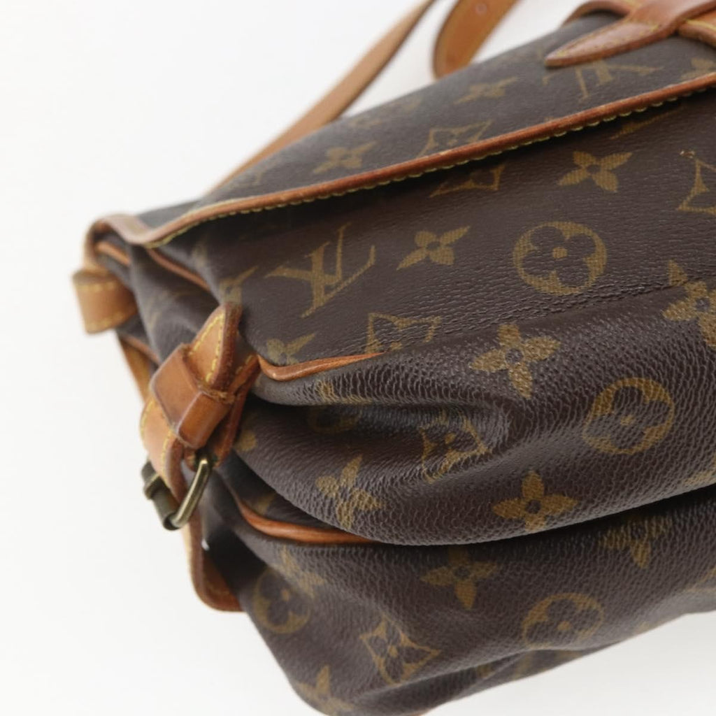 Louis Vuitton Saumur Handbag Monogram Canvas Brown Canvas Shoulder Bag Bag (Pre-Owned)