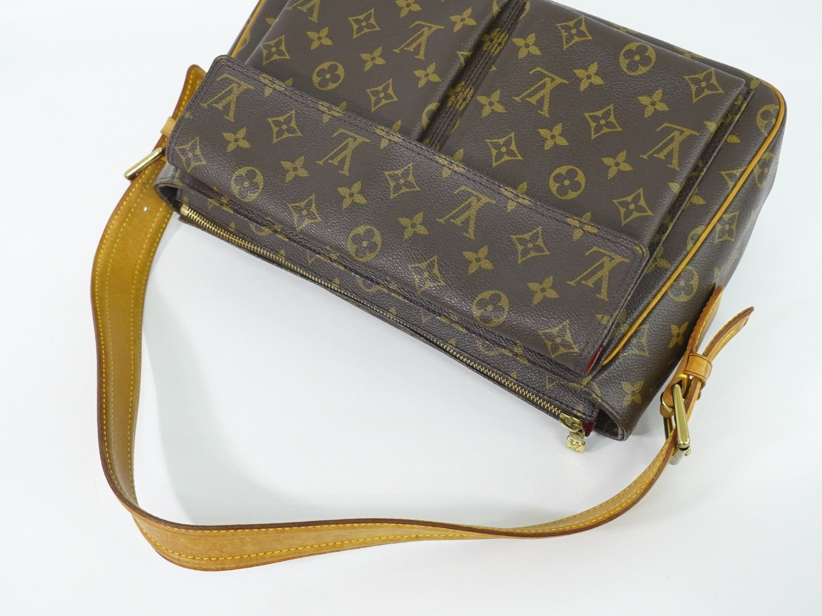 Louis Vuitton Viva Cite Handbag Monogram Canvas Brown Canvas Shoulder Bag Bag (Pre-Owned)