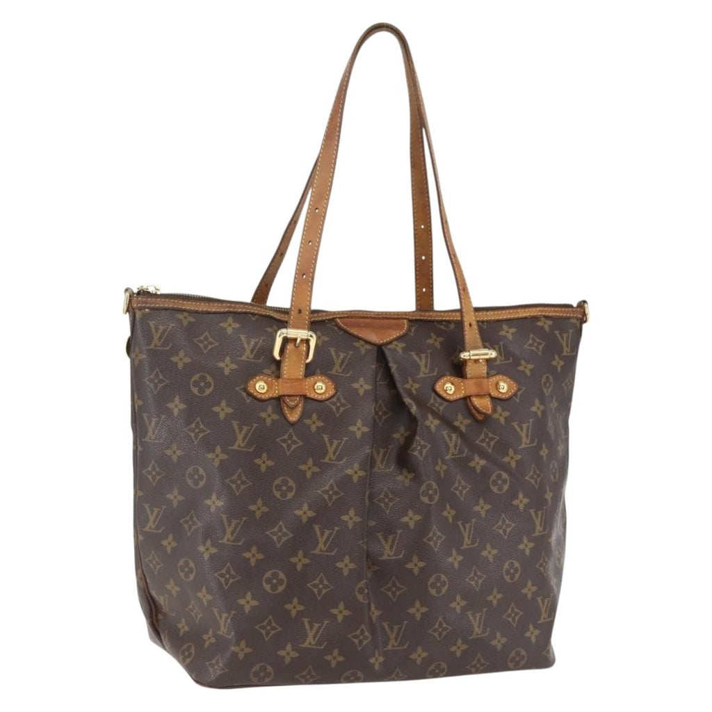 Louis Vuitton Palermo Handbag Monogram Canvas Brown Canvas Tote Bag Bag (Pre-Owned)