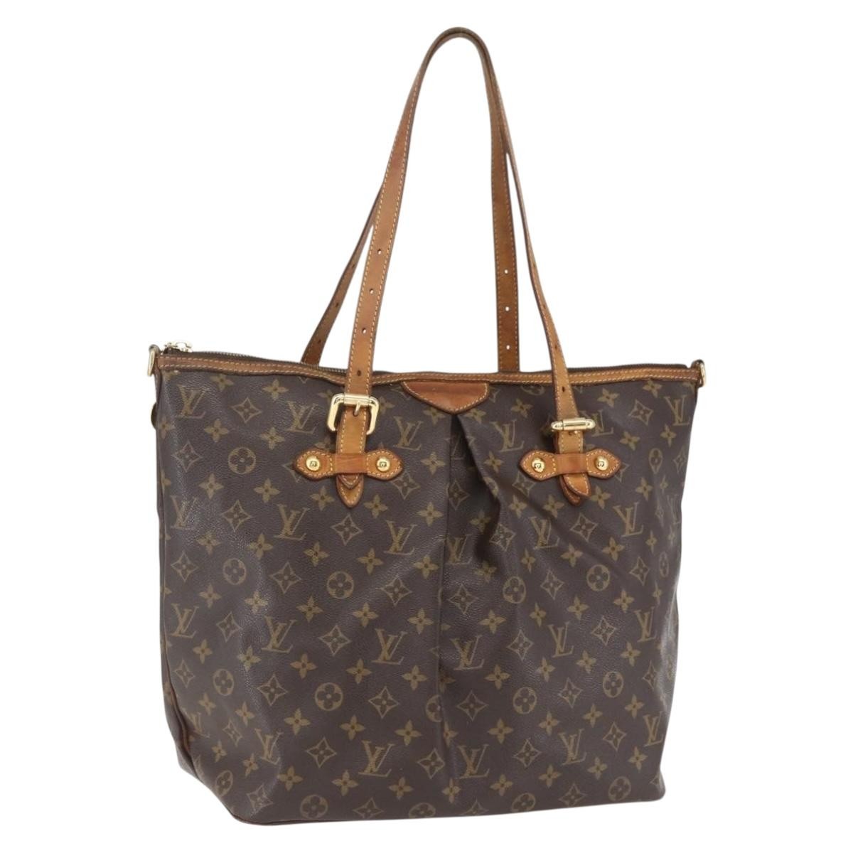 Louis Vuitton Palermo Handbag Monogram Canvas Brown Canvas Tote Bag Bag (Pre-Owned)