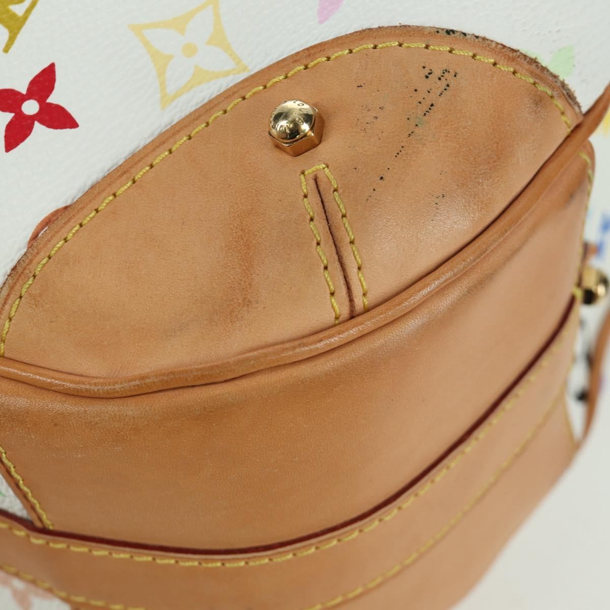 Louis Vuitton Greta Handbag Monogram Multicolor White Canvas Shoulder Bag Bag (Pre-Owned)