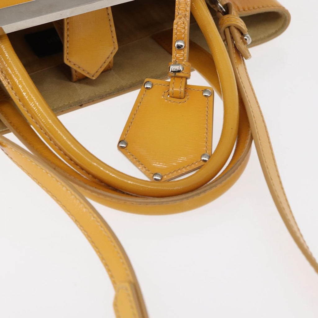 Fendi 2Jours Bag Leather Yellow Leather Handbag (Pre-Owned)