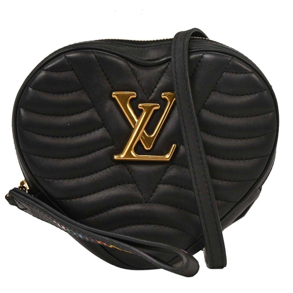 Louis Vuitton New Wave Heart Crossbody Bag Quilted Leather Black Leather Crossbody Bag Bag (Pre-Owned)