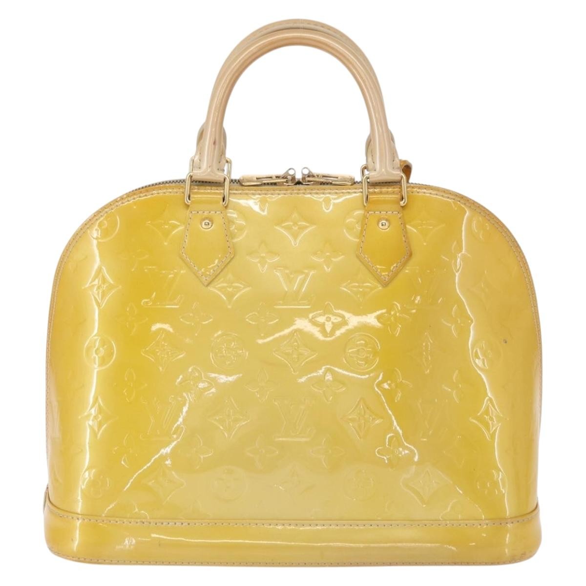 Louis Vuitton Alma Handbag Patent Leather Yellow Patent_Leather Handbag (Pre-Owned)