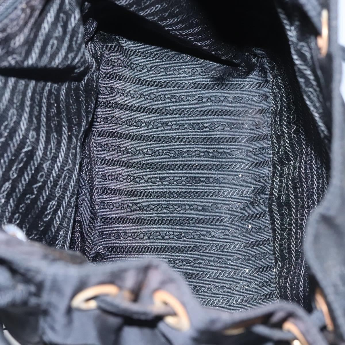 Prada Flap Drawstring Backpack Tessuto Black Nylon Backpack Bag (Pre-Owned)