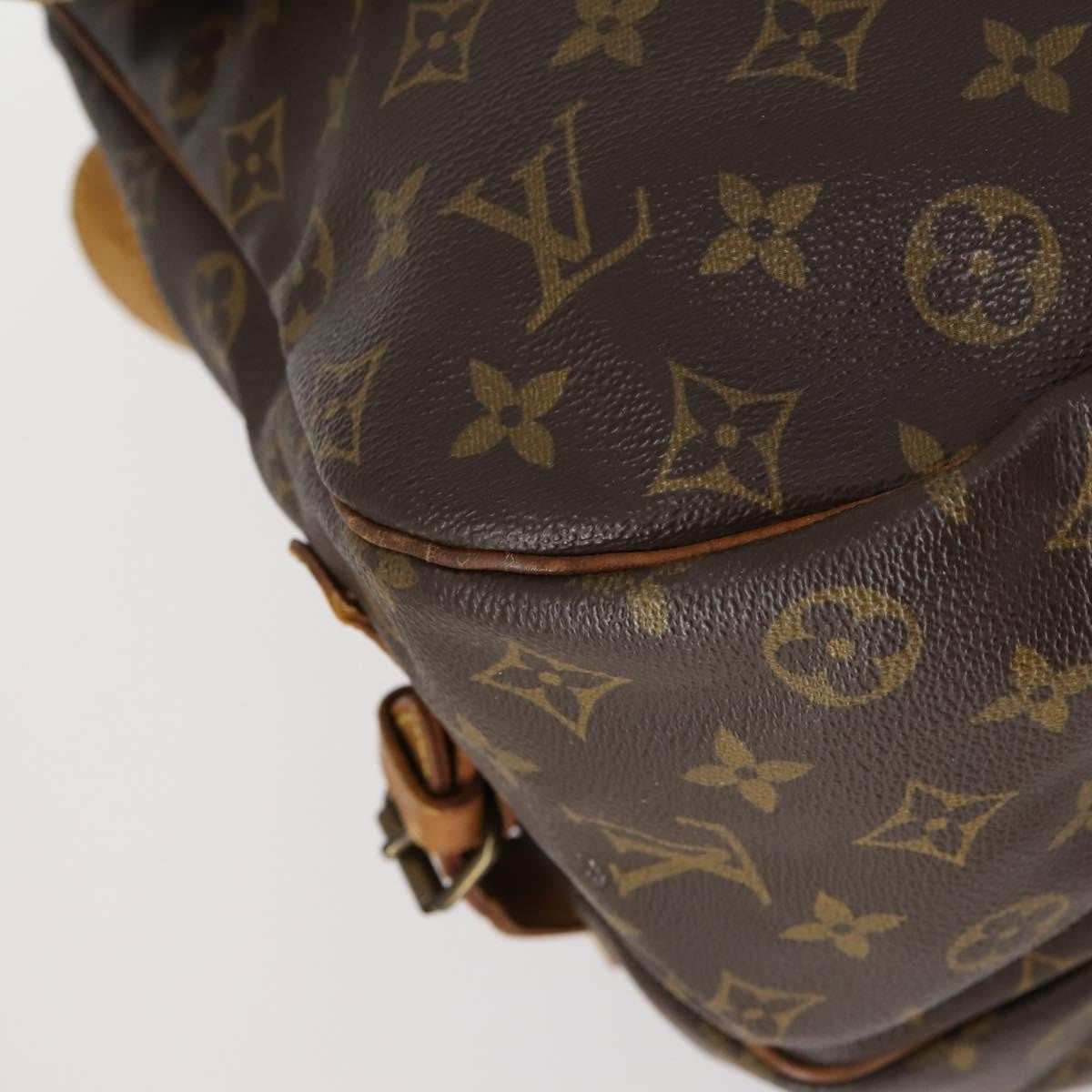 Louis Vuitton Saumur Handbag Monogram Canvas Brown Canvas Shoulder Bag Bag (Pre-Owned)