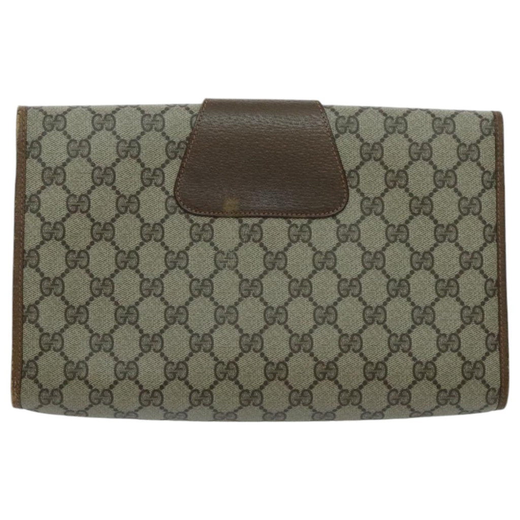 Gucci Sherry Line Pouch Canvas Beige Canvas Clutche & Pouche Bag (Pre-Owned)