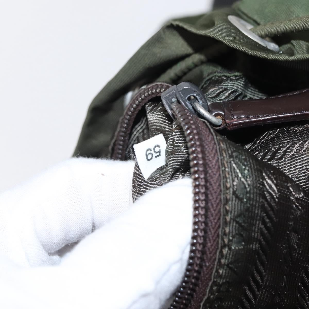 Prada Double Front Pocket Backpack Tessuto Khaki Nylon Backpack Bag (Pre-Owned)