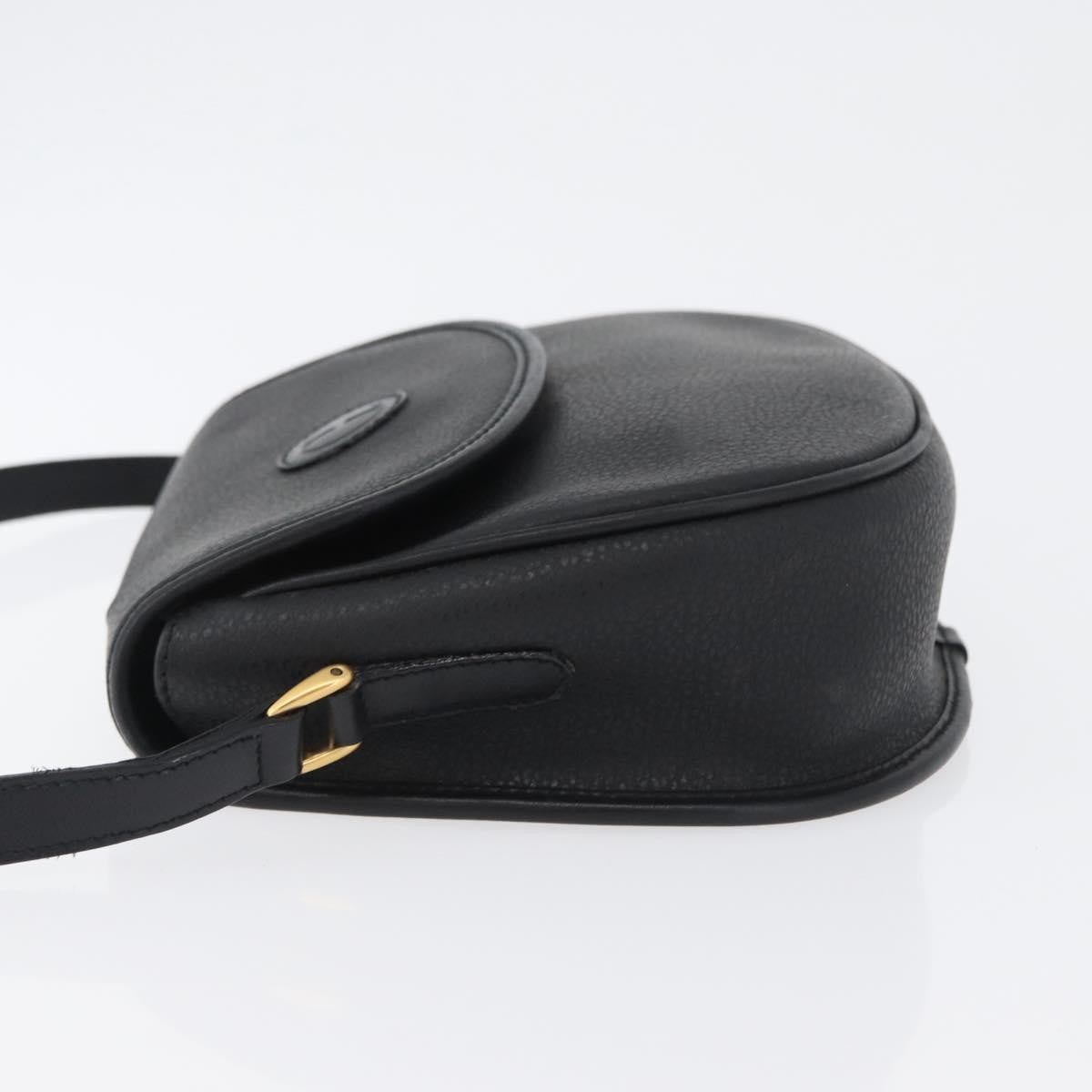 Gucci Vintage Shoulder Bag Leather Black Leather Shoulder Bag Bag (Pre-Owned)