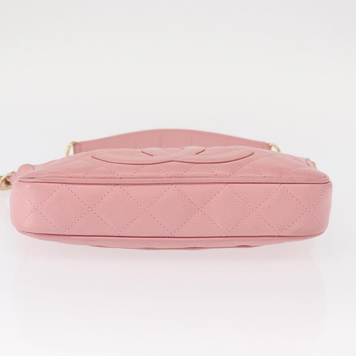Chanel Timeless Cc Chain Shoulder Bag Quilted Caviar Pink Leather Shoulder Bag Bag (Pre-Owned)