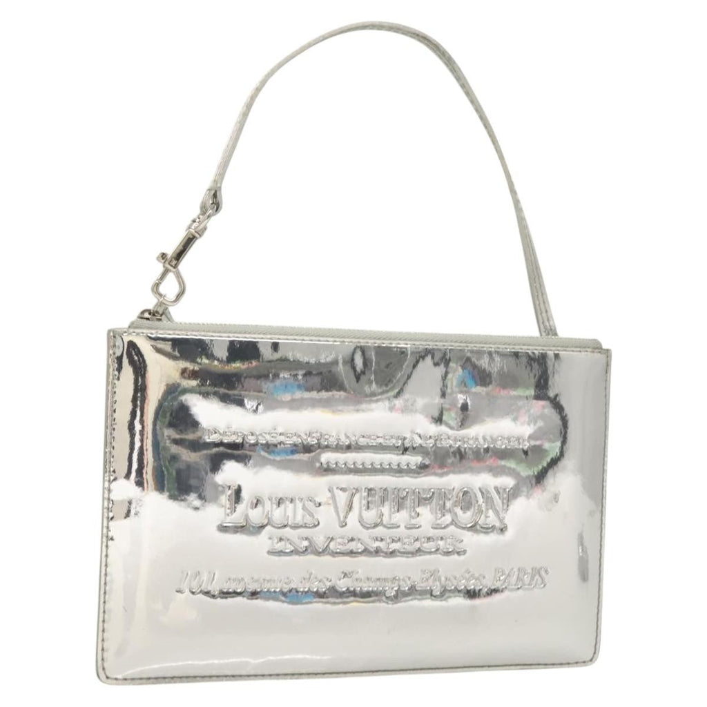 Louis Vuitton Pochette Plate Monogram Mirror Silver Patent_Leather Clutche & Pouche Bag (Pre-Owned)