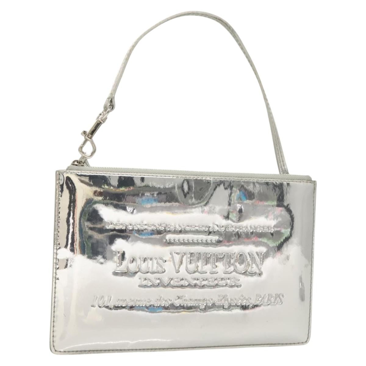 Louis Vuitton Pochette Plate Monogram Mirror Silver Patent_Leather Clutche & Pouche Bag (Pre-Owned)