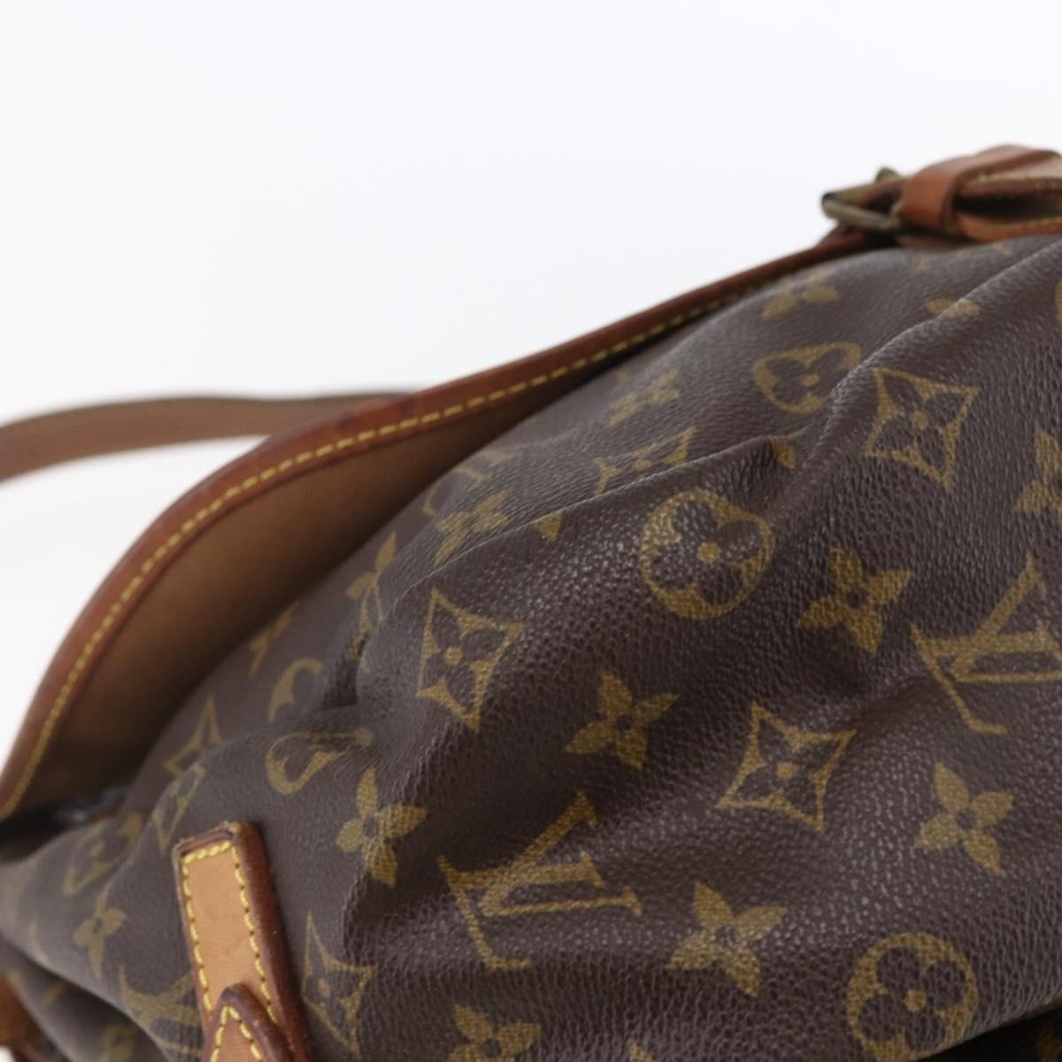 Louis Vuitton Saumur Handbag Monogram Canvas Brown Canvas Shoulder Bag Bag (Pre-Owned)