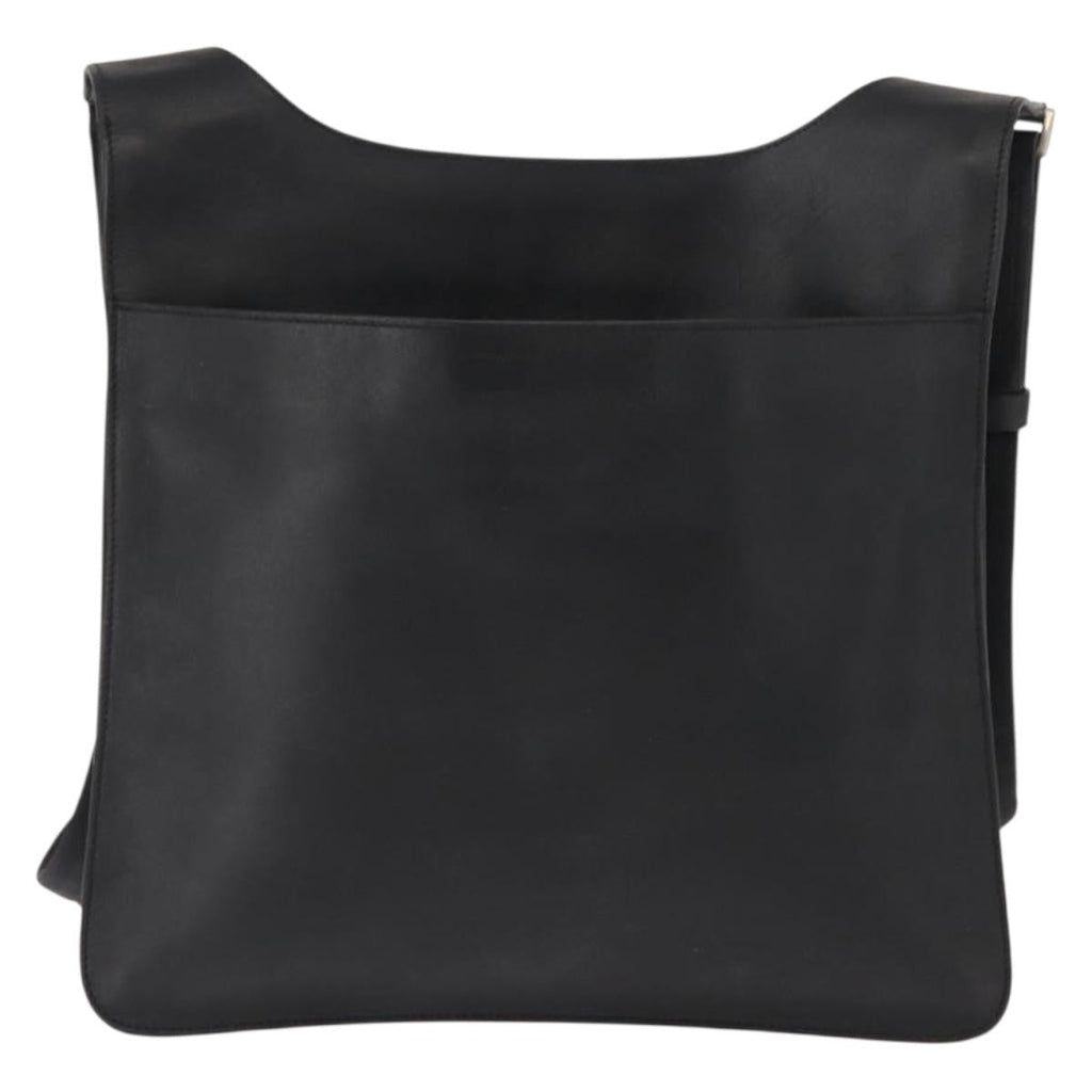 Prada Zip Messenger Bag Saffiano Leather Black Leather Shoulder Bag Bag (Pre-Owned)