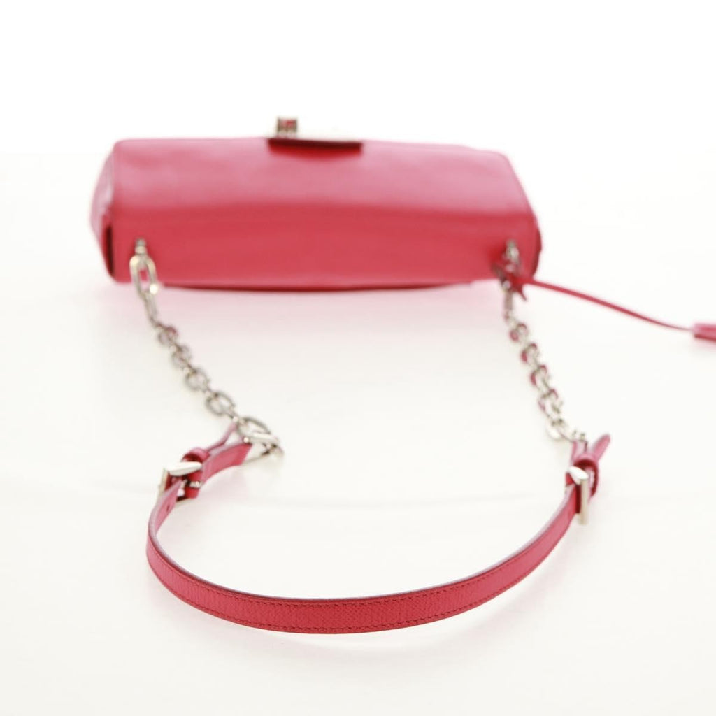 Prada Sound Chain Shoulder Bag Saffiano Leather Red Leather Shoulder Bag Bag (Pre-Owned)