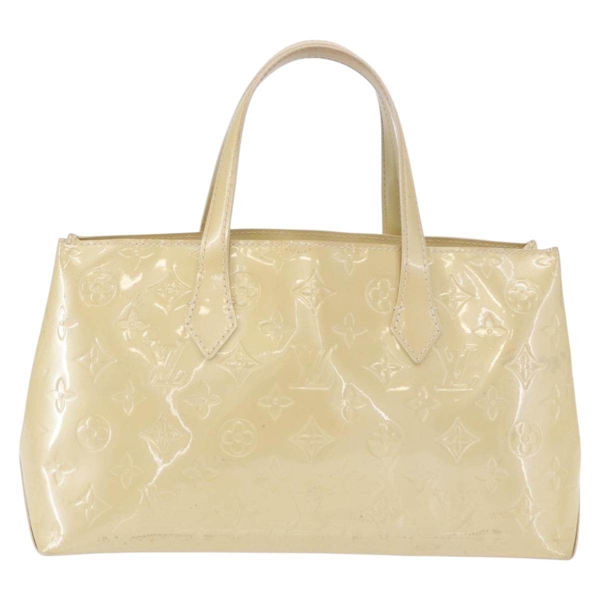 Louis Vuitton Wilshire Handbag Monogram Vernis Beige Patent_Leather Handbag (Pre-Owned)