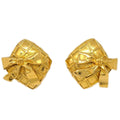 Chanel Cc Rhombus Clip-On Earrings Metal Gold Gold_Plated Earrings Jewelry (Pre-Owned)
