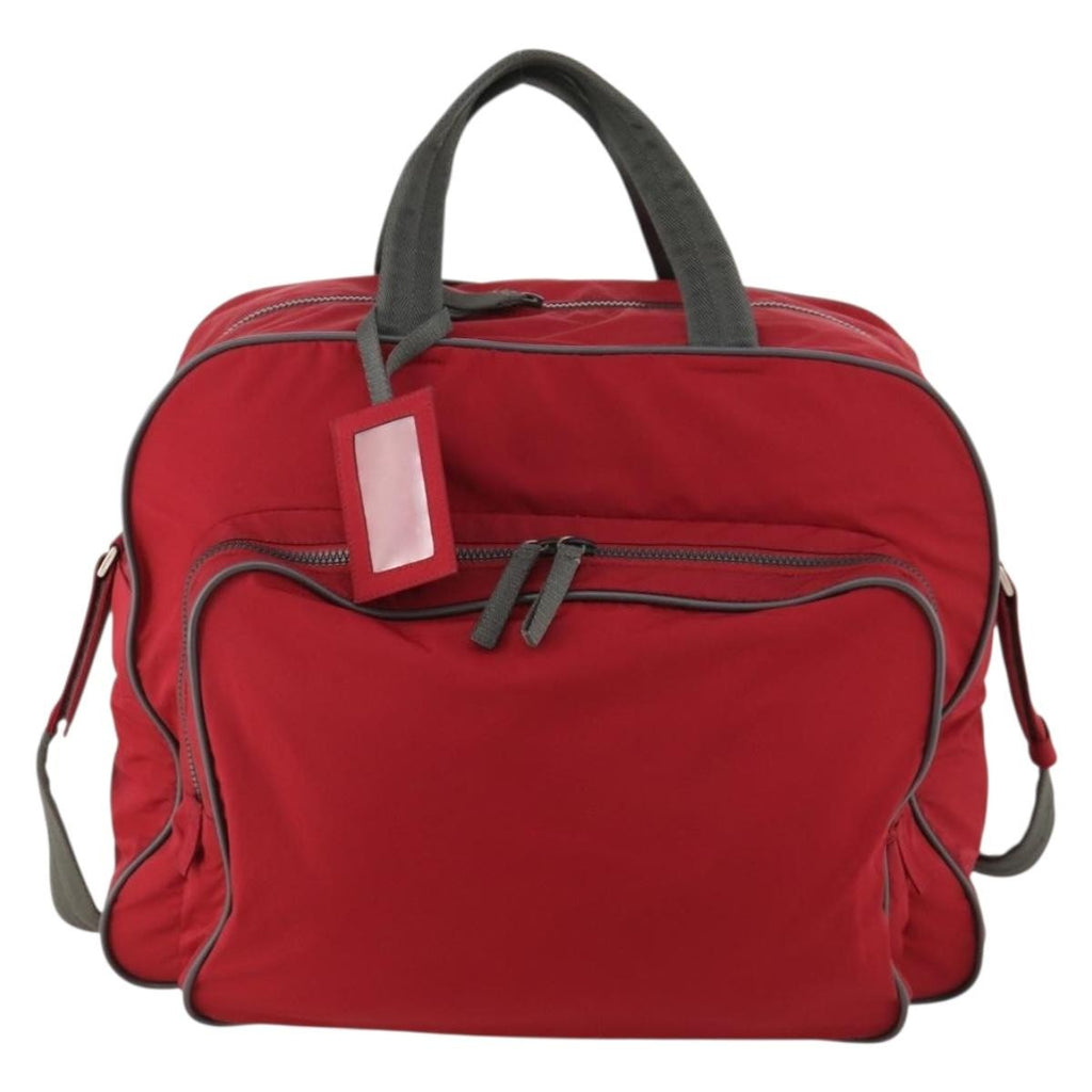 Prada Sport Line Boston Bag Nylon Red Nylon Travel Bag Bag (Pre-Owned)
