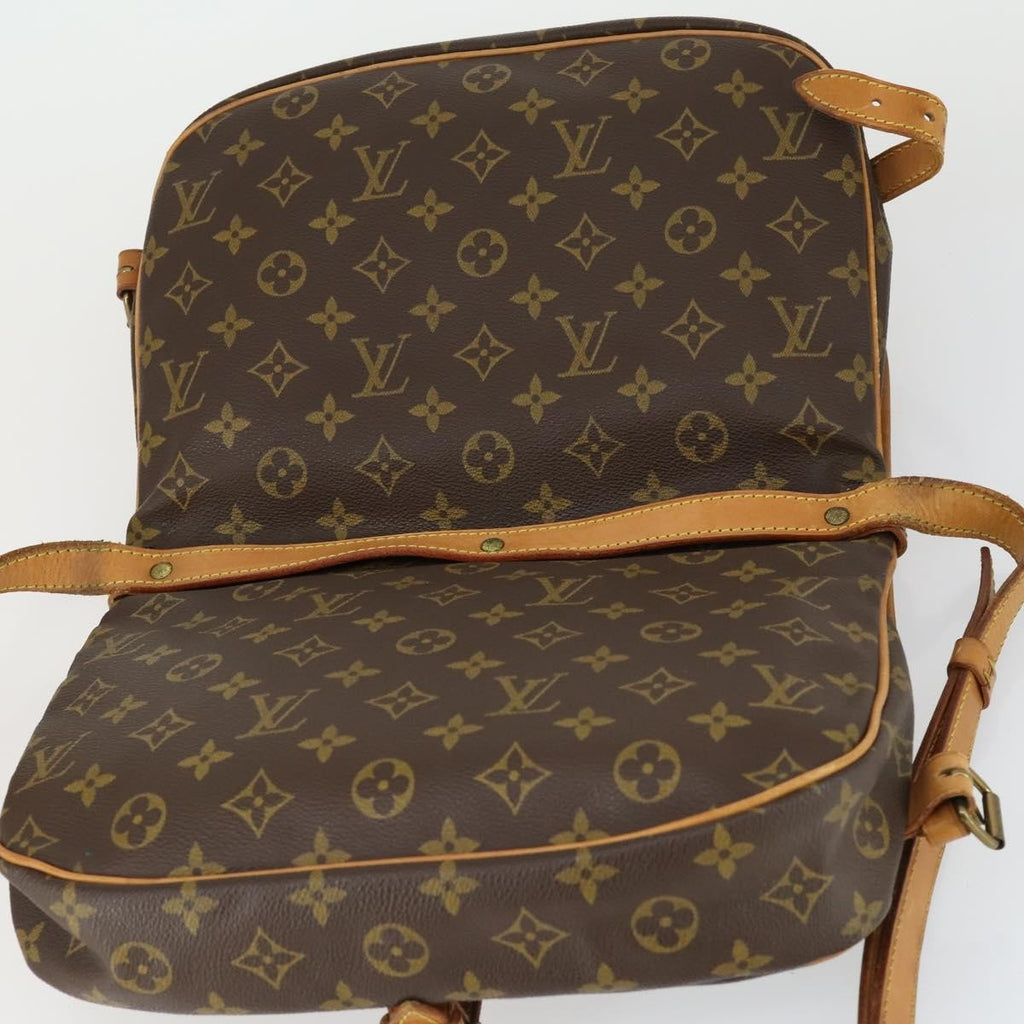 Louis Vuitton Saumur Handbag Monogram Canvas Brown Canvas Shoulder Bag Bag (Pre-Owned)