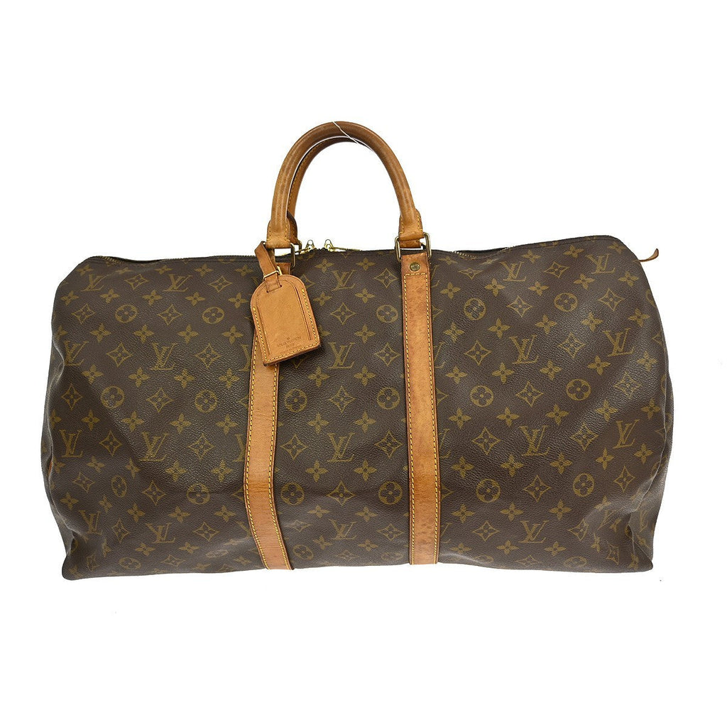 Louis Vuitton Keepall Bag Monogram Canvas Brown Canvas Travel Bag Bag (Pre-Owned)