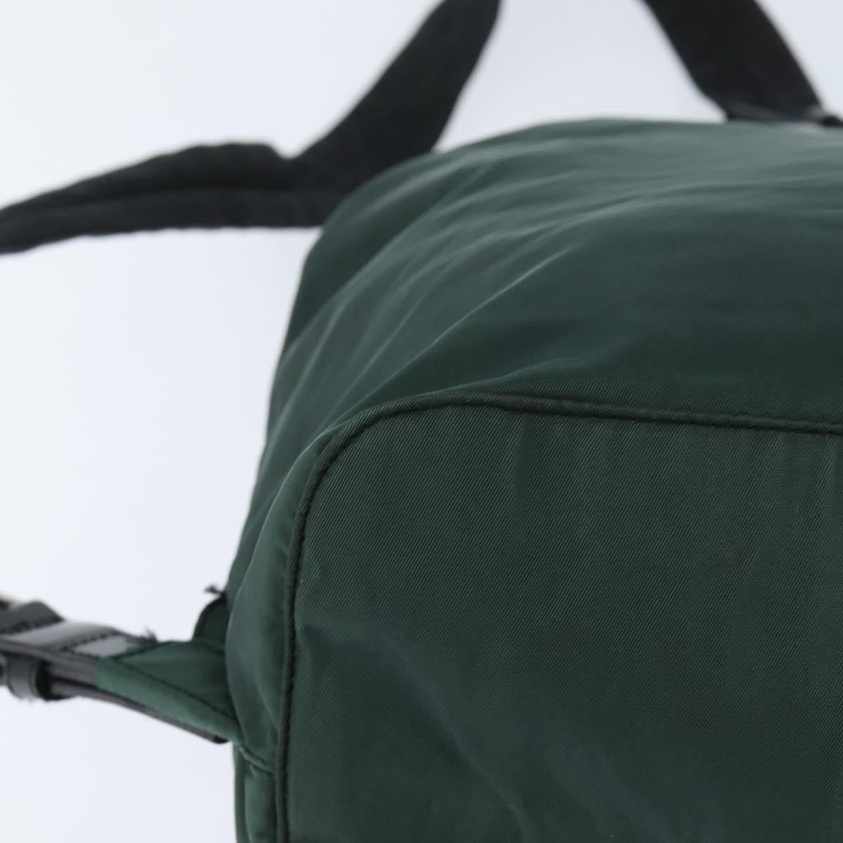 Prada Vela Double Front Pocket Backpack Tessuto With Saffiano Leather Khaki Nylon Backpack Bag (Pre-Owned)