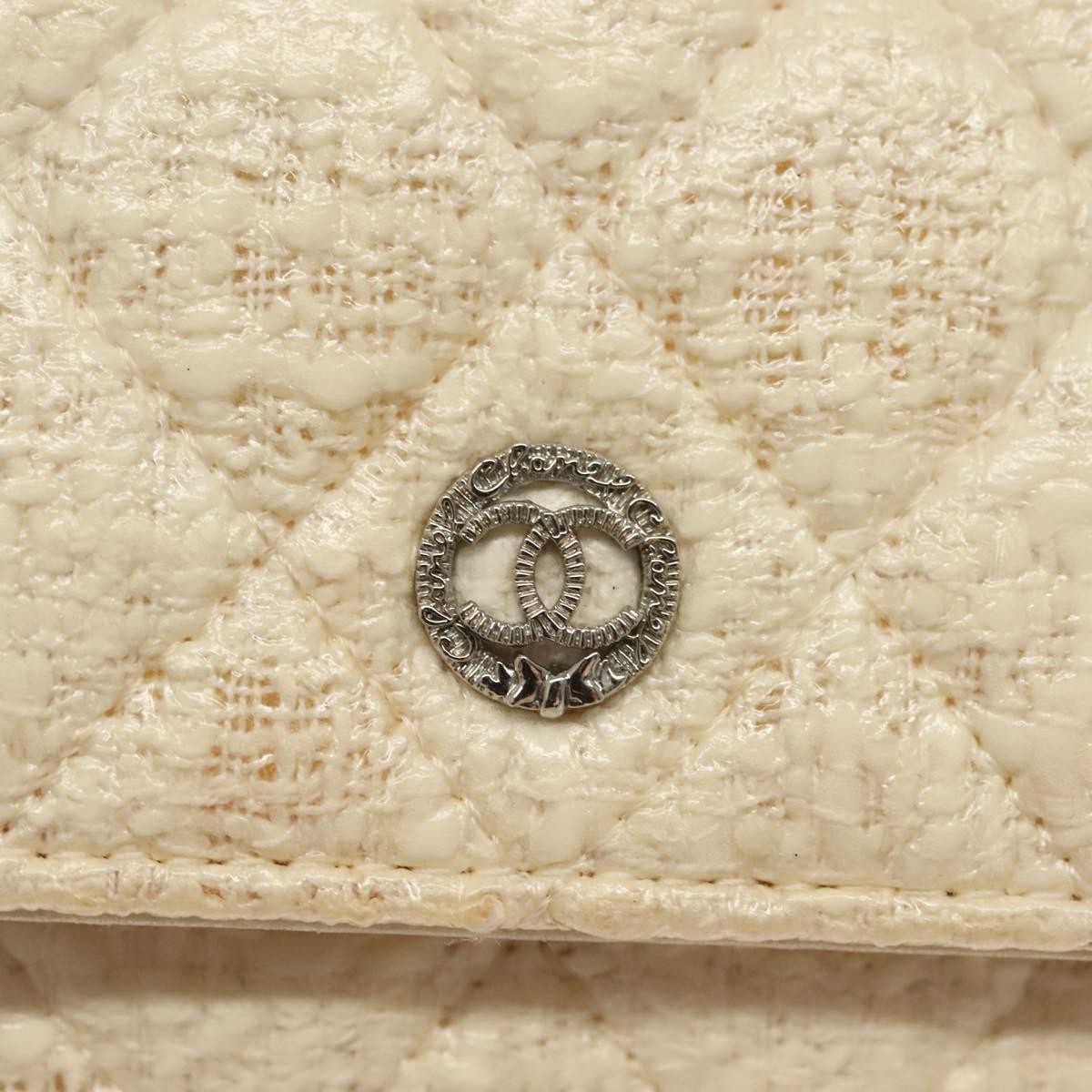Chanel Wallet On Chain Tweed White Tweed Shoulder Bag Bag (Pre-Owned)