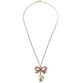 Chanel Cc Bow Necklace Gold-Plated With Artificial Pearl Gold Gold_Plated Necklace Jewelry (Pre-Owned)