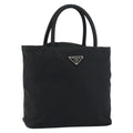 Prada Vintage Zip Tote Tessuto Black Nylon Tote Bag Bag (Pre-Owned)