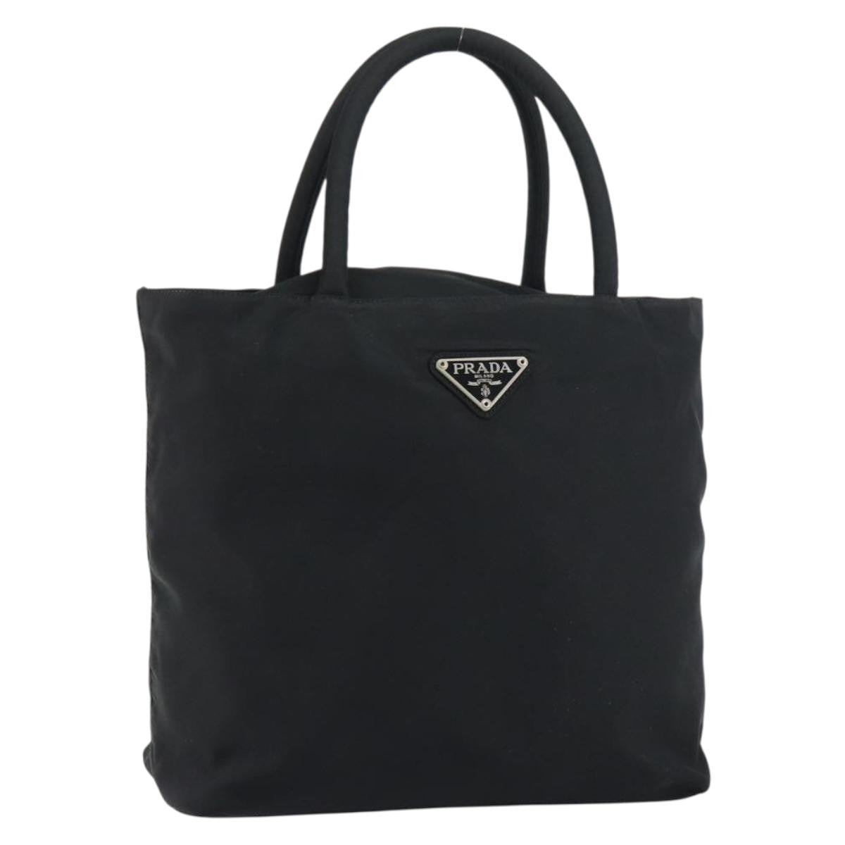 Prada Vintage Zip Tote Tessuto Black Nylon Tote Bag Bag (Pre-Owned)