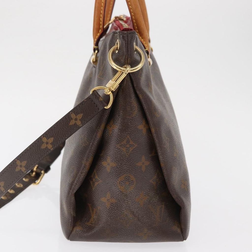 Louis Vuitton Pallas Tote Monogram Canvas With Leather Brown Canvas Tote Bag Bag (Pre-Owned)