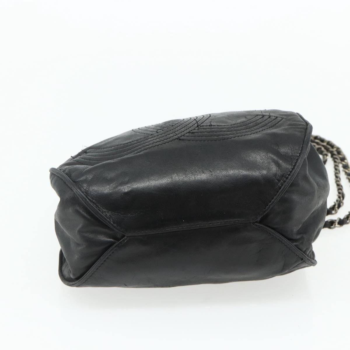 Chanel Vintage Cc Shoulder Bag Lambskin Black Leather Shoulder Bag Bag (Pre-Owned)
