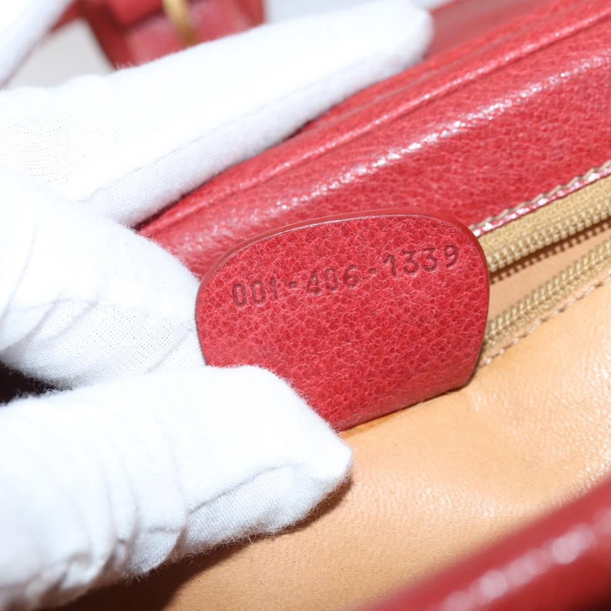 Gucci Vintage Shoulder Bag Leather Red Leather Shoulder Bag Bag (Pre-Owned)