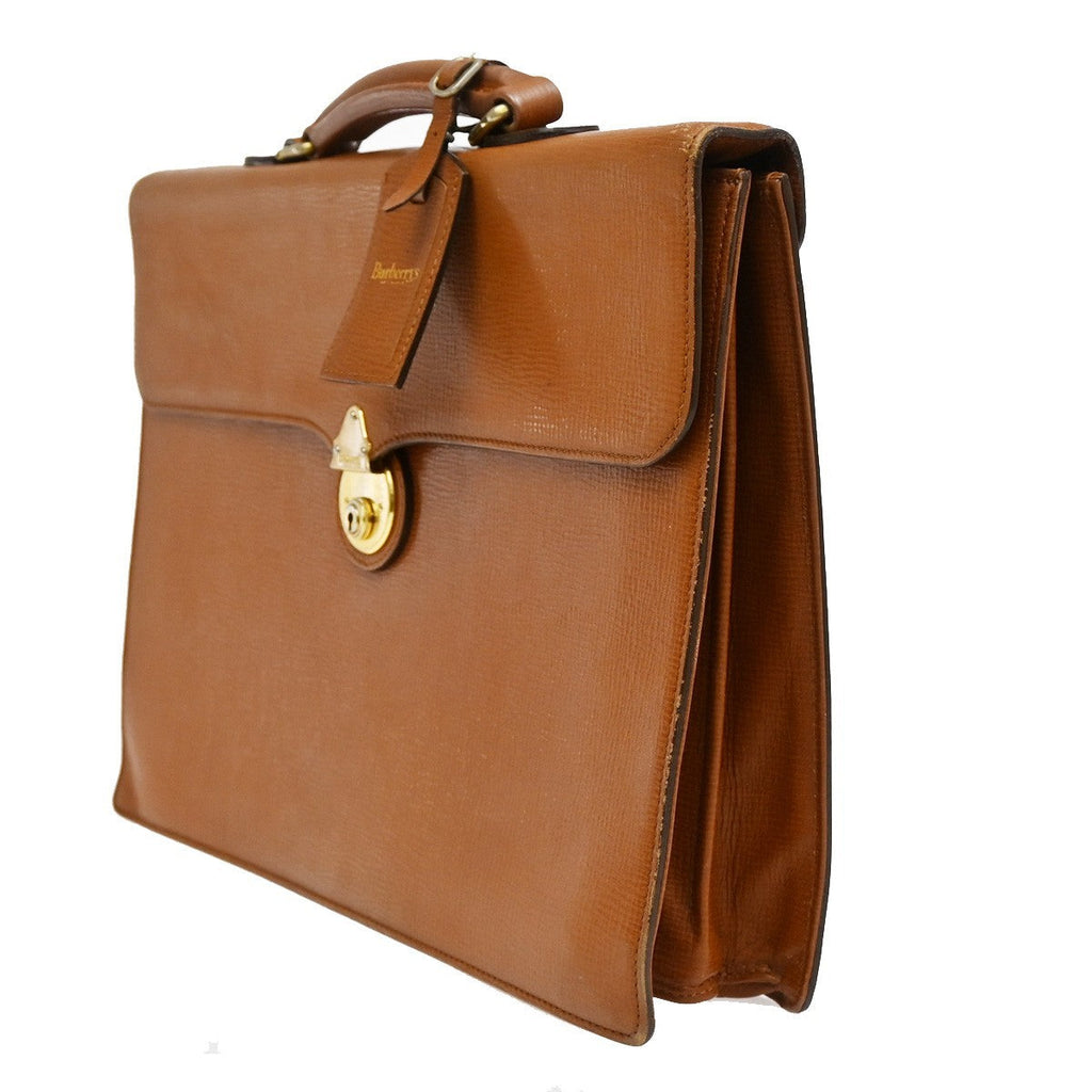 Burberry Dk88 Briefcase Bag Leather Brown Leather Briefcase Bag (Pre-Owned)