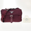 Prada Messenger Bag Printed Tessuto Red Nylon Crossbody Bag Bag (Pre-Owned)