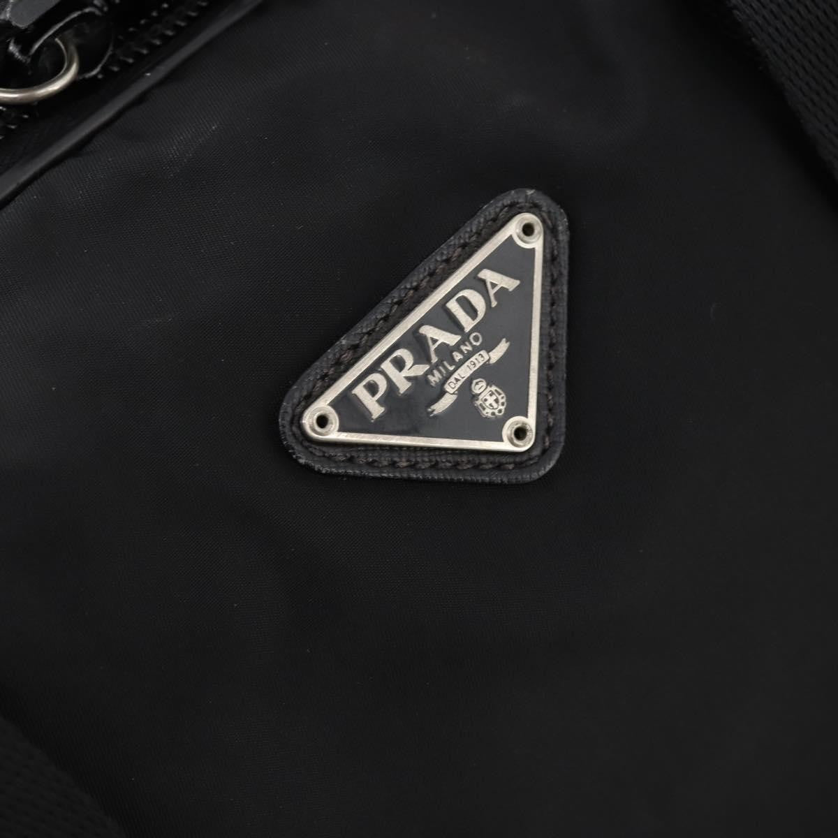Prada Vintage Boston Bag Nylon Black Nylon Travel Bag Bag (Pre-Owned)