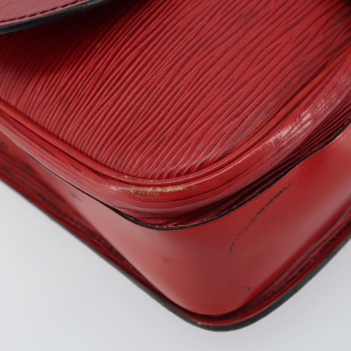 Louis Vuitton Cartouchiere Handbag Epi Leather Red Leather Shoulder Bag Bag (Pre-Owned)