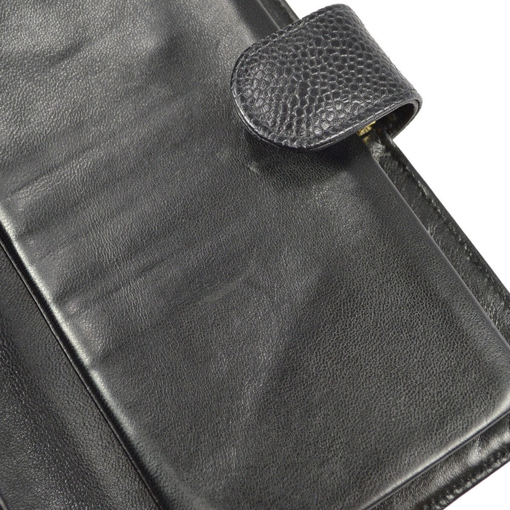 Chanel Timeless Cc French Wallet Caviar Black Leather Wallets Accessory (Pre-Owned)