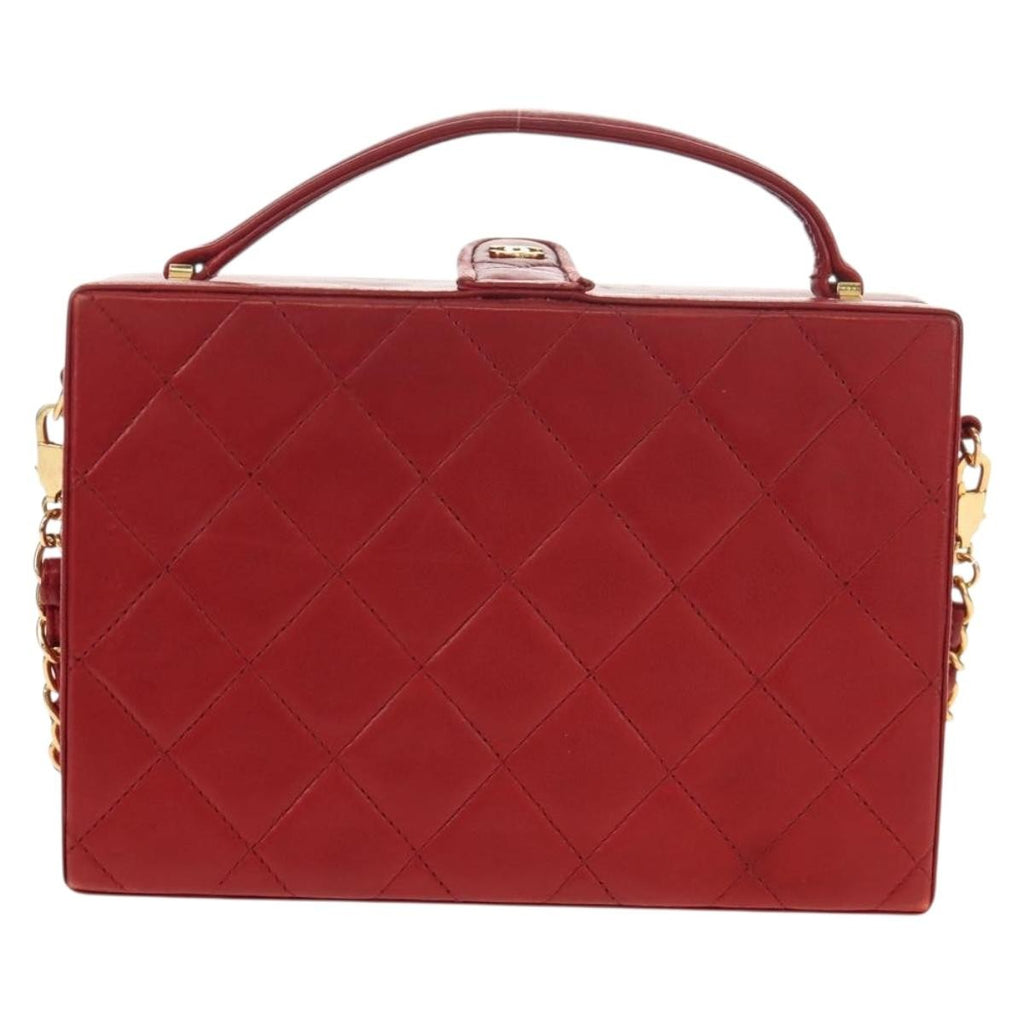 Chanel Matelasse Chain Shoulder Bag Leather Red Leather Shoulder Bag Bag (Pre-Owned)