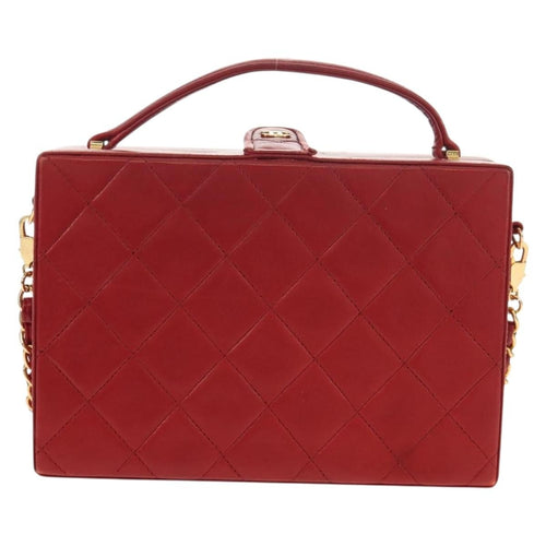 Chanel Matelasse Chain Shoulder Bag Leather Red Leather Shoulder Bag Bag (Pre-Owned)