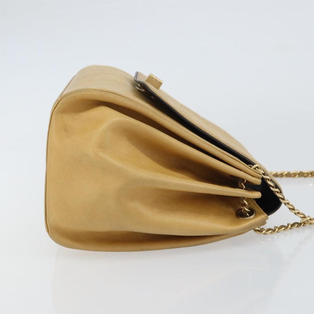 Chanel Chocolate Bar Accordion Reissue Flap Bag Quilted Lambskin Beige Leather Shoulder Bag Bag (Pre-Owned)