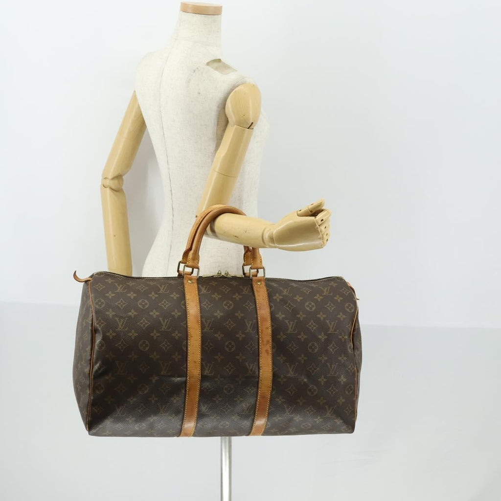 Louis Vuitton Keepall Bag Monogram Canvas Brown Canvas Travel Bag Bag (Pre-Owned)